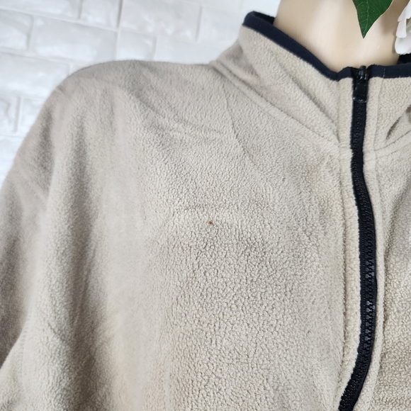 duck unlimited beige full zip fleece sweater - Picture 8 of 9
